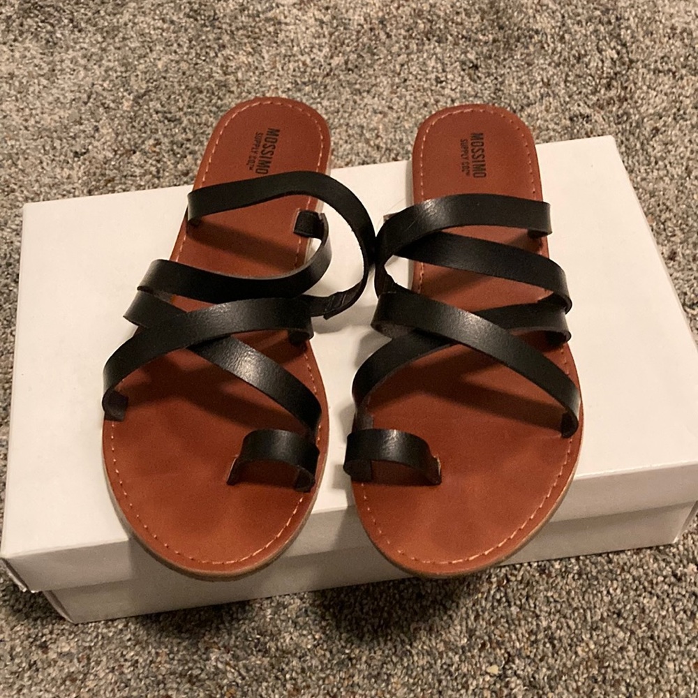 Black sandals. Worn once. Comfortable!